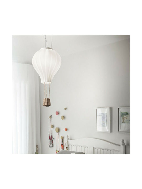 Ideal Lux Dream Big SP1 Μονόφωτο Παιδικό Φωτιστικό Κρεμαστό από Μέταλλο 42W με Υποδοχή E27 σε Λευκό Χρώμα 30cm